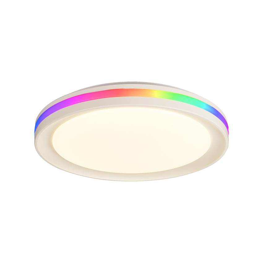 Photograph: Mantra Gamer Led CCT/RGB Adjustable White Flush Led Ceiling Light Comeplete With Remote - 3000K-65000K/RGB