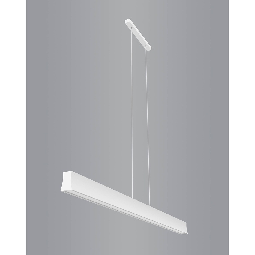 Photograph: Mantra Hanok Slim LED Linear Bar Pendant White - 4000K