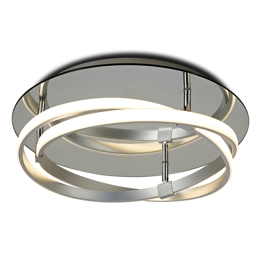 Photograph: Mantra Infinity Silver Flush Dimmable Led Ring Ceiling Light - 3000K