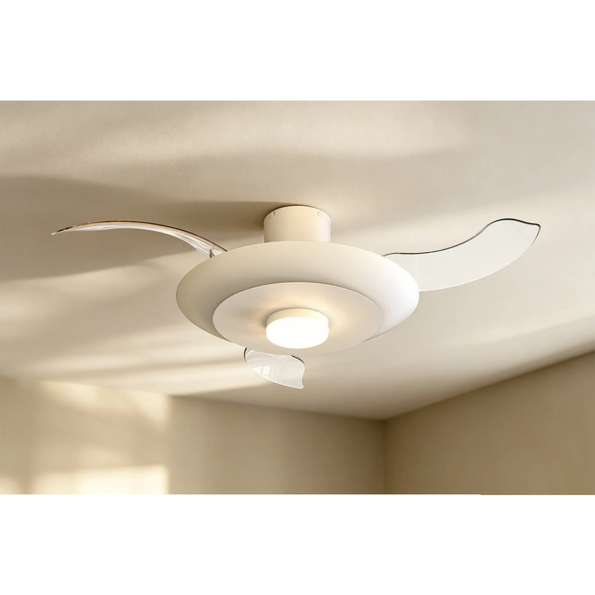 Photograph: Mantra Kyoto White Led Ceiling Fan Light Complete With Remote Control - 3000K-5000K Adjustable
