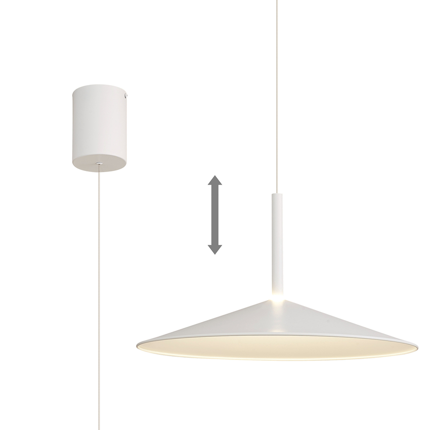 Photograph: Mantra Large Calice White Rise And Fall Led Pendant Light - 3000K - M7890