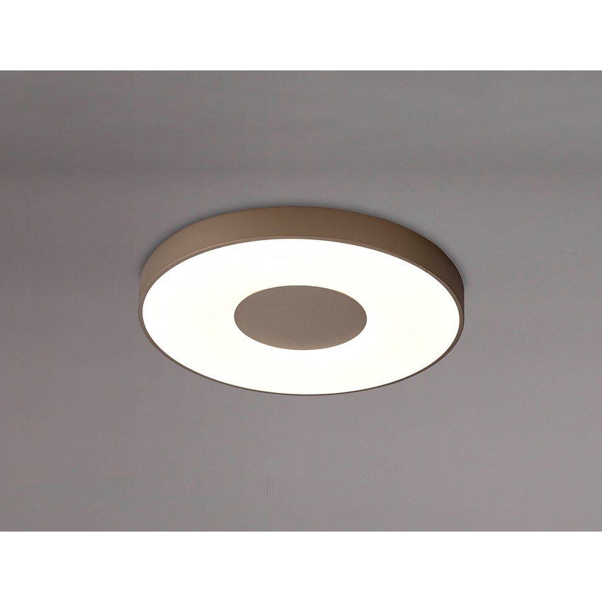 Photograph: Mantra Large Coin 80W LED Round Ceiling Light Sand Brown