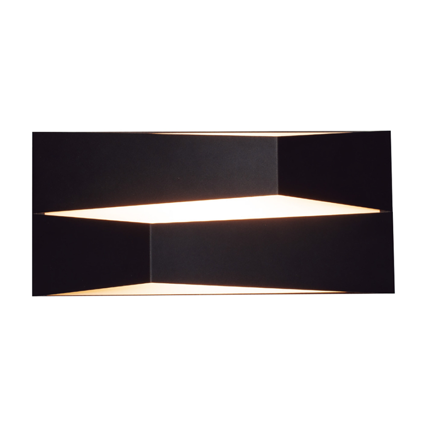 Photograph: Mantra Large Fuji 14W Black Led Rectangle Wall Light - 3000K