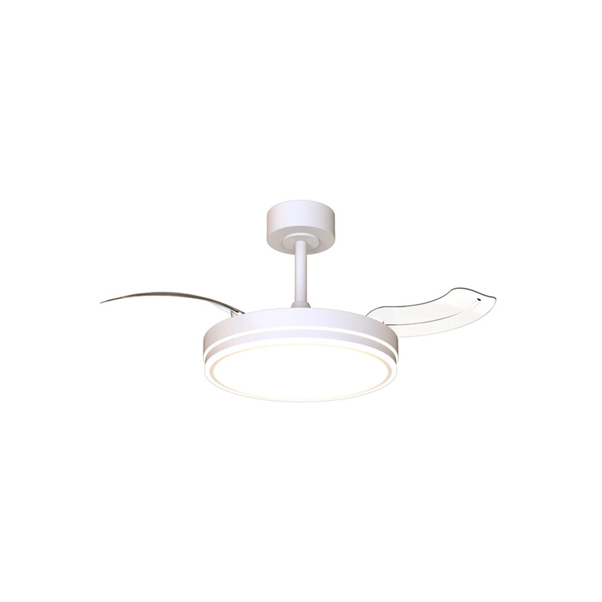 Photograph: Mantra Luna S White Semi-Flush Led Ceiling Fan Light With Remote - 3000-5000K