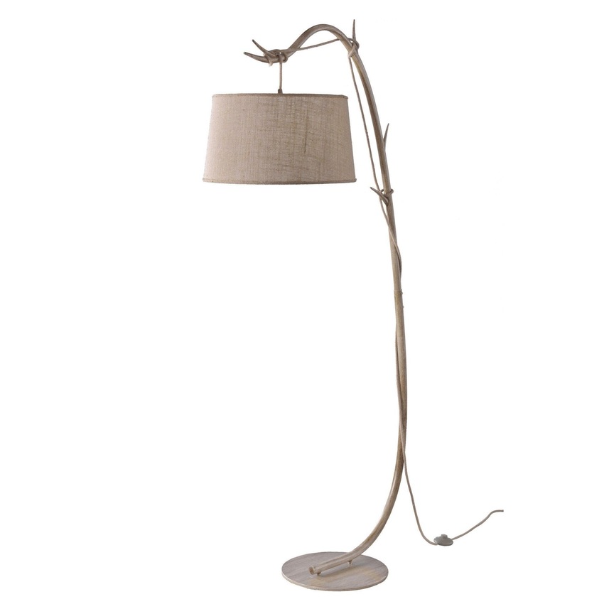 Photograph: Mantra M6182 Sabina Imitation Wood Floor Lamp Compelte With Linen Shade