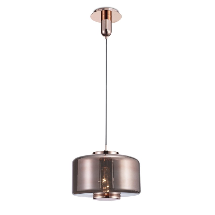 Photograph: Mantra M6190 Jarras Copper/Rose Gold 40cm Round Glass Pendant