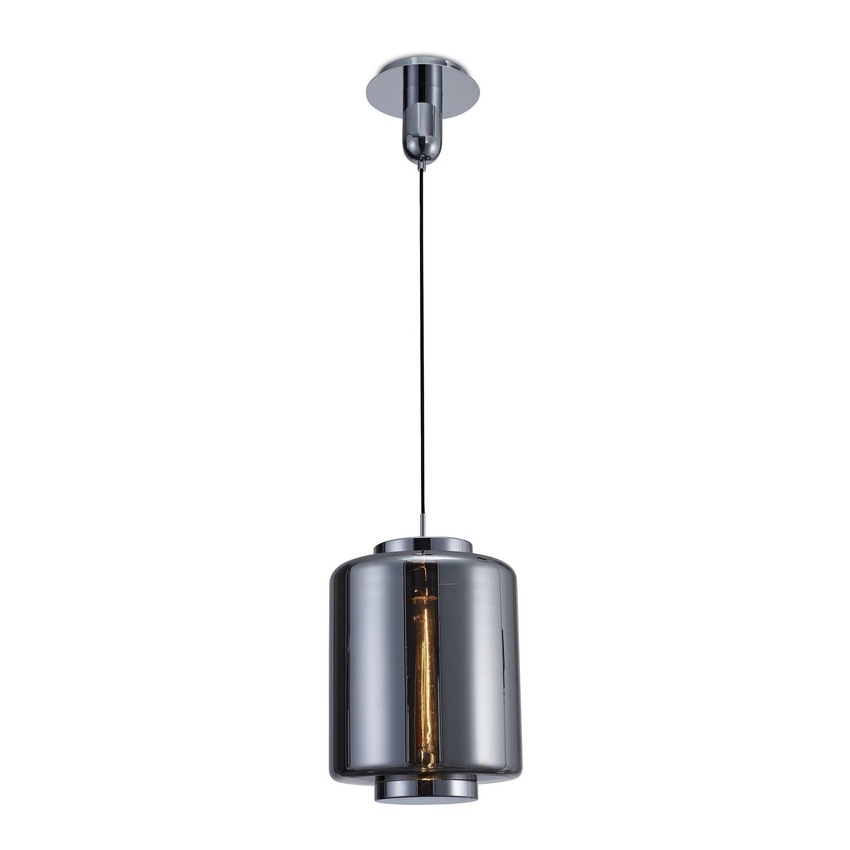 Photograph: Mantra M6194 Jarras Chrome/Ash Grey 30cm Round Glass Pendant