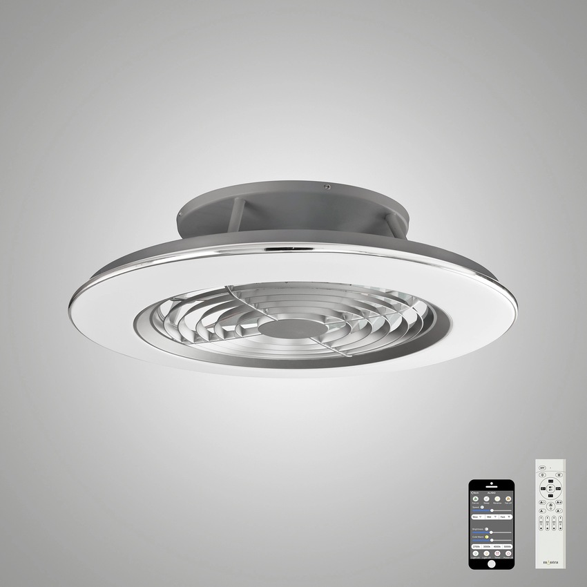 Photograph: Mantra M6706 Alisio Silver Ceiling Fan Light C/W Remote Control