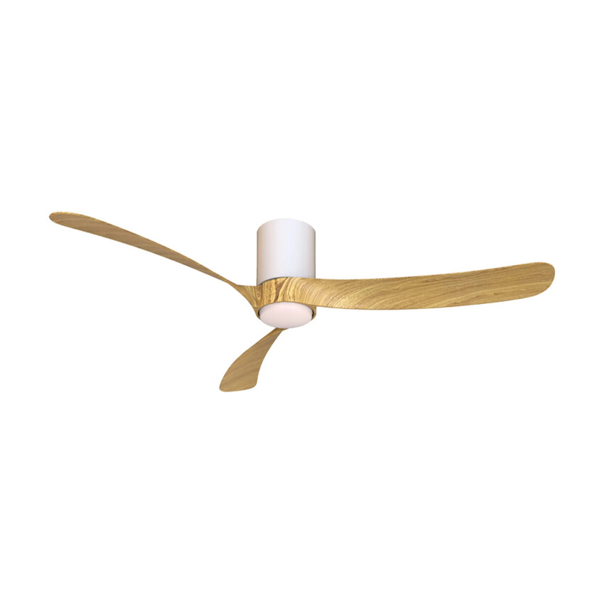 Photograph: Mantra Nemo II L Large Wood And White Led Ceiling Fan Light C/W Remote Control - 3000K - 5000K