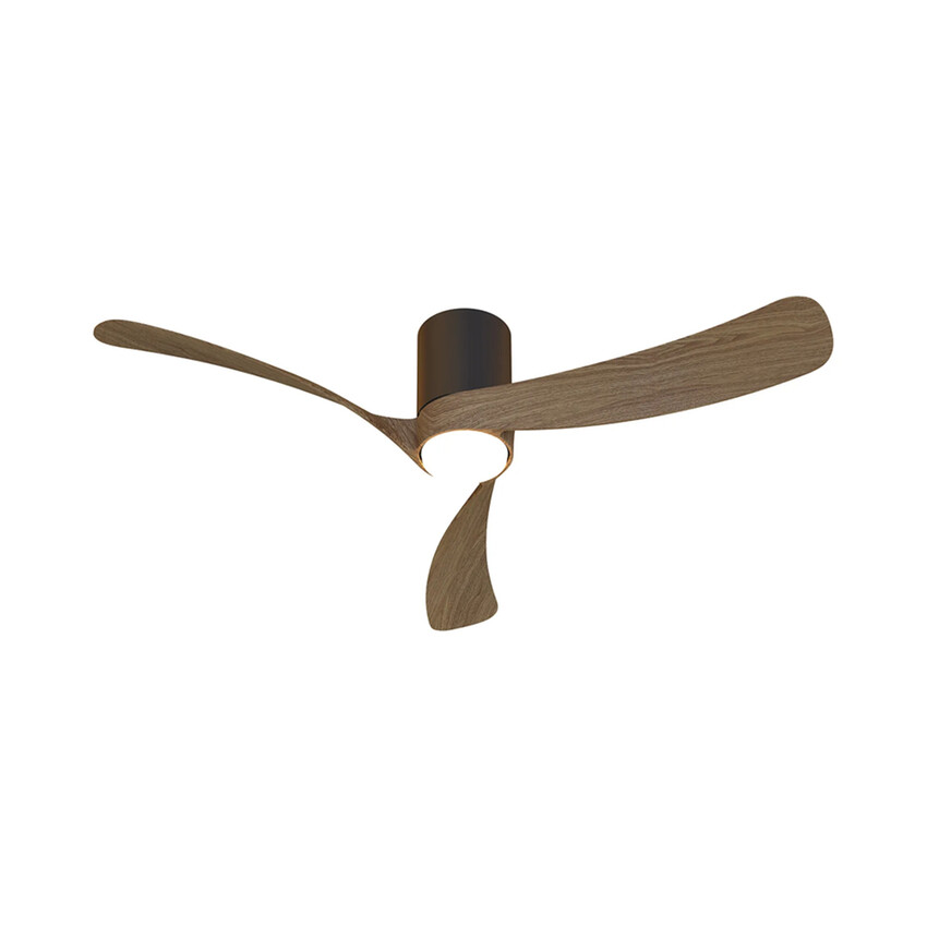 Photograph: Mantra Nemo II M Black And Walnut Led Ceiling Fan Light Complete With Remote - 3000-5000K