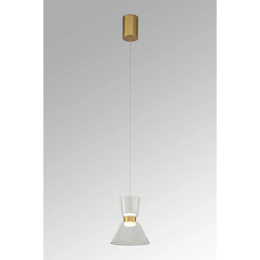 Photograph: Mantra New York Gold/Glass Led 1 Light Pendant - 3000K