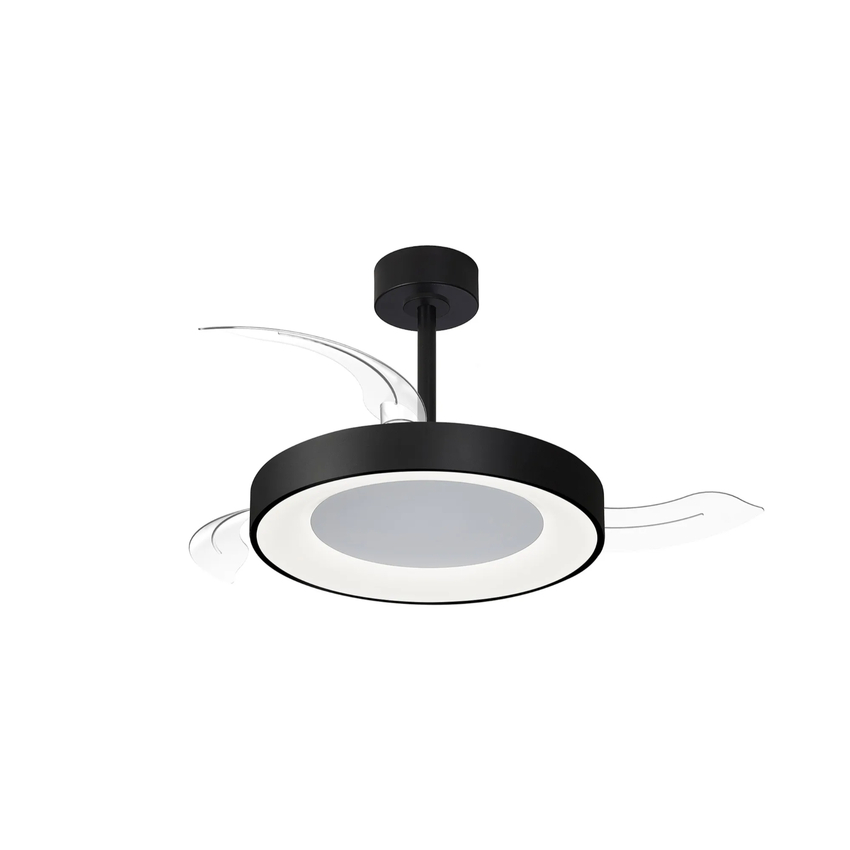 Photograph: Mantra Niseko Fan S 40cm 45W LED Dimmable Ceiling Light With Built-In 25W DC Fan: 2700-5000K Remote Control: 5000lm: Black