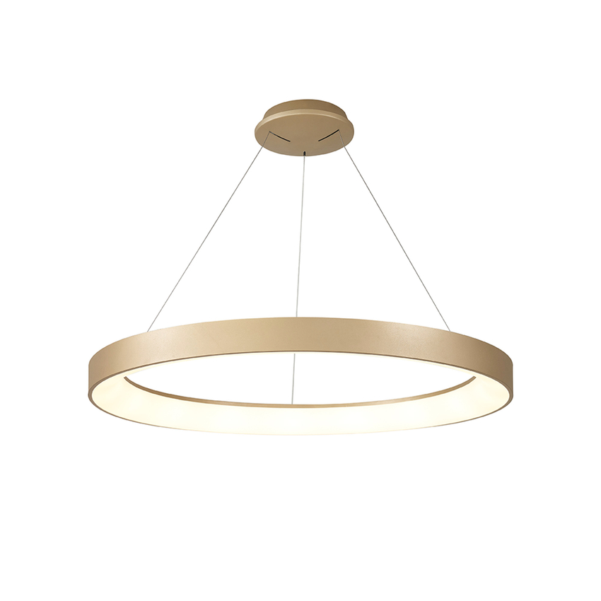 Photograph: Mantra Niseko II Extra Large 90cm LED Gold Ring Pendant Complete With Remote Control & App - 2700K-6000K Tuneable