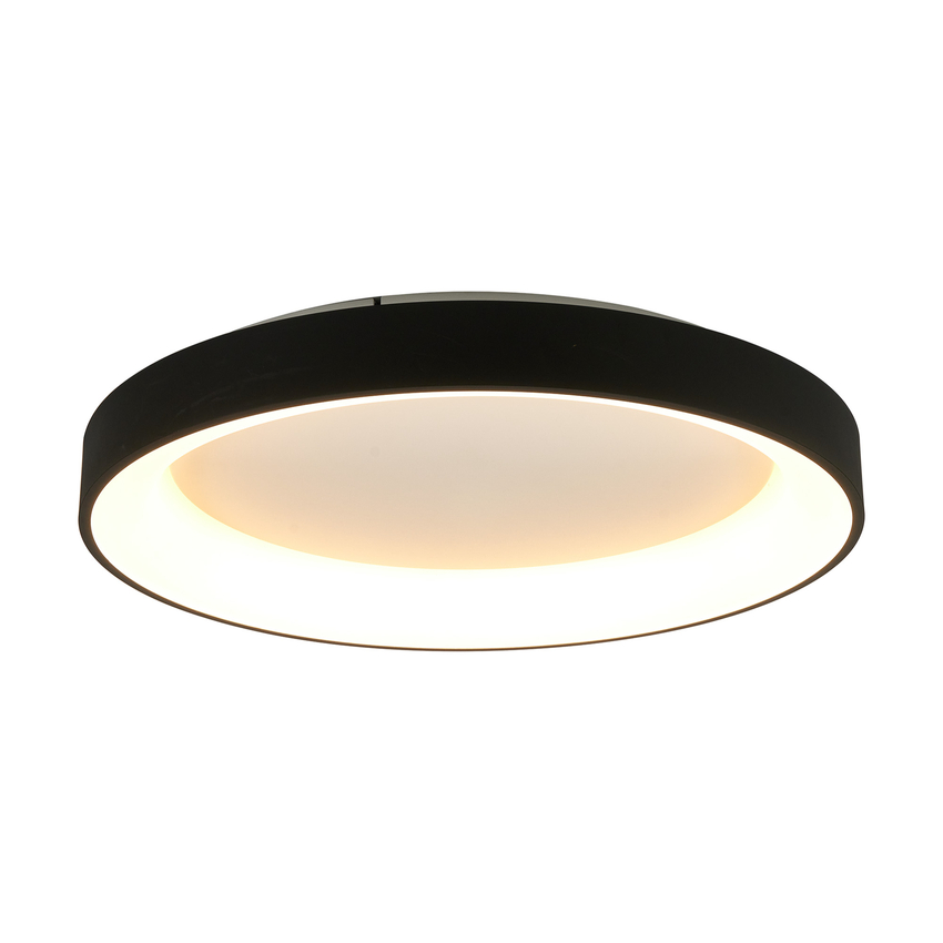 Photograph: Mantra Niseko II Large 65cm LED Black Flush Ring Ceiling Light Complete With Remote Control & App - 2700K-6000K Tuneable