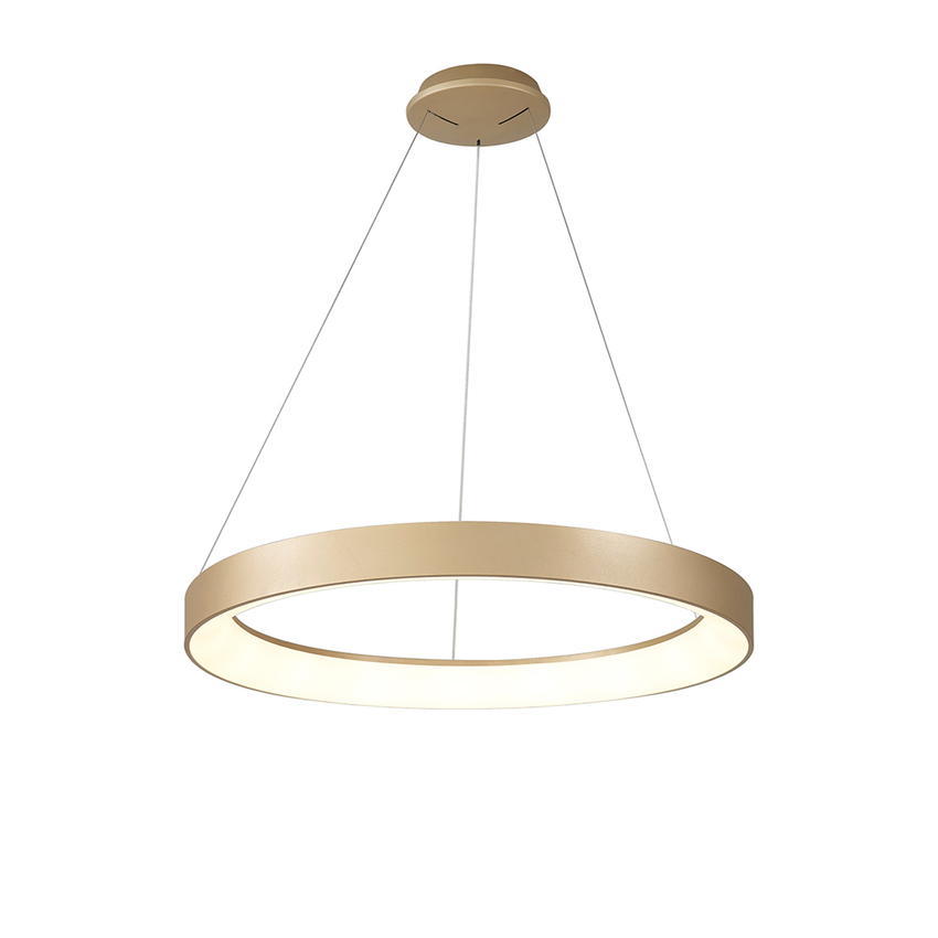 Photograph: Mantra Niseko II Large 65cm LED Gold Ring Pendant Complete With Remote Control & App - 2700K-6000K Tuneable