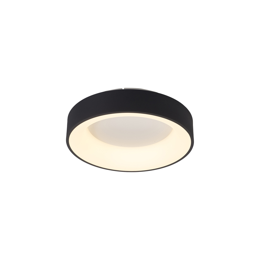 Photograph: Mantra Niseko II Small 38cm LED Black Flush Ring Ceiling Light Complete With Remote Control & App - 2700K-6000K Tuneable