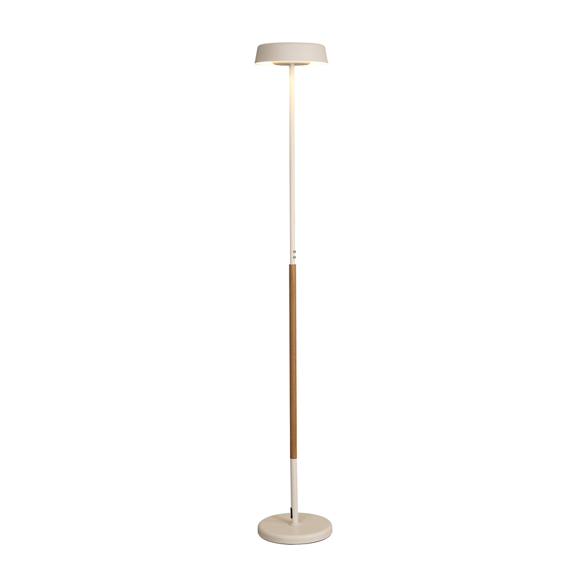 Photograph: Mantra Noa II White/Wood Downlight Led Floor Lamp - 3000K