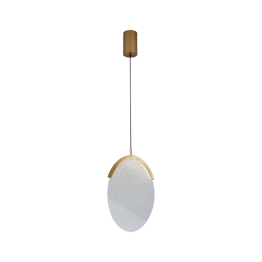 Photograph: Mantra Oasis 25.5cm Single Pendant Gold With Unique Acrylic Lens: 12W LED: 3000K: Triac Dimmable