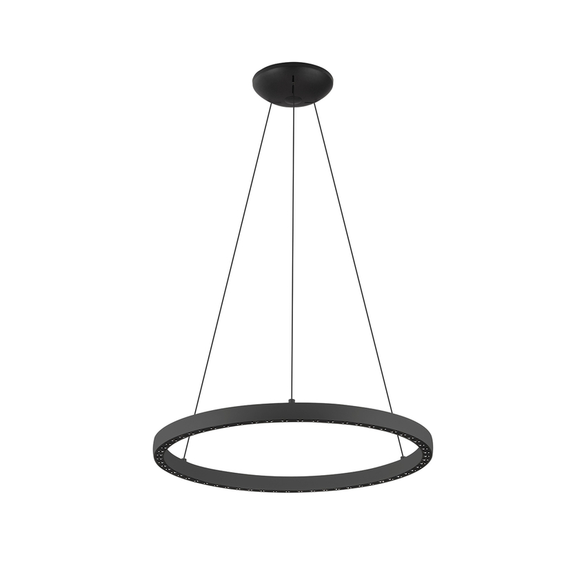 Photograph: Mantra Riumar 62cm Black Led Ring Pendant Light - 3 Way Relay - 3000K