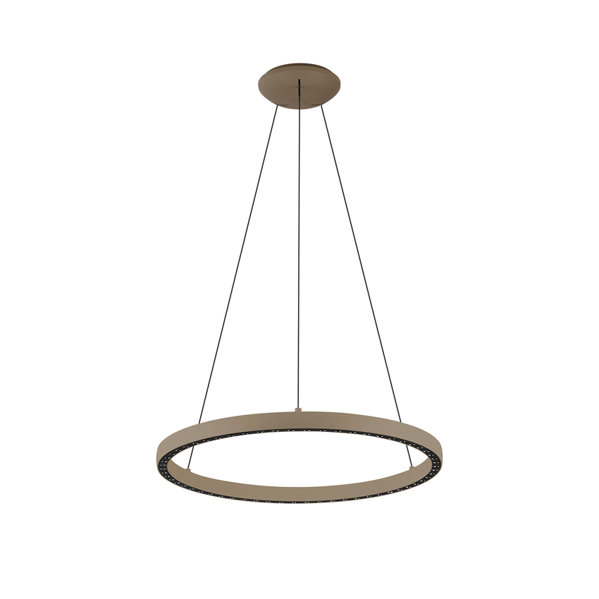 Photograph: Mantra Riumar 62cm Brown Led Ring Pendant Light - 3 Way Relay - 3000K