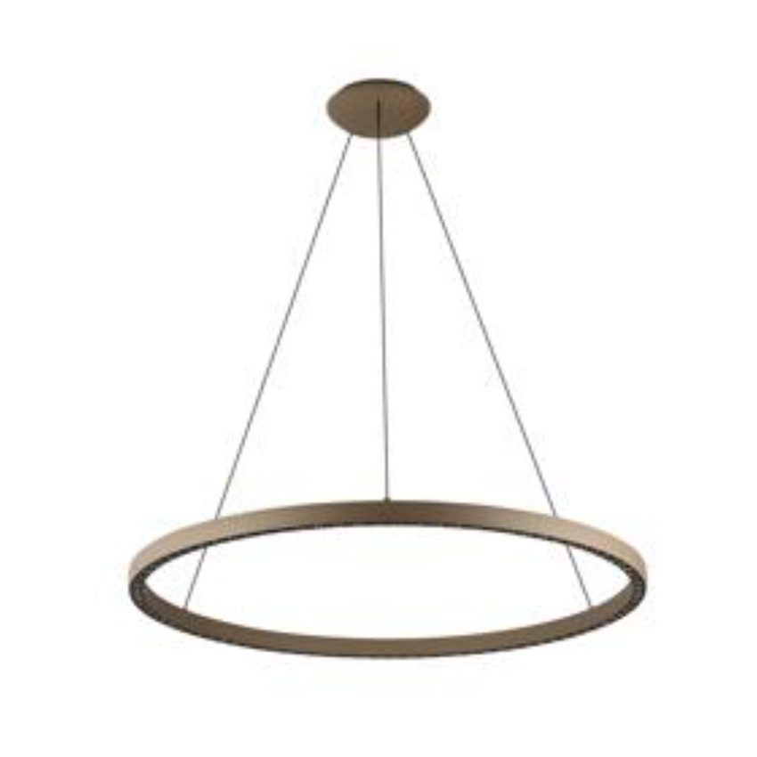 Photograph: Mantra Riumar 92cm Brown Led Ring Pendant Light - 3 Way Relay - 3000K