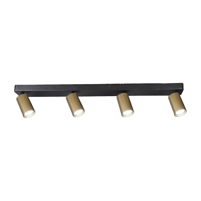 Photograph: Mantra Sal Matt Black/Satin Gold 4 Light Bar Spotlight With Adjustable Spots