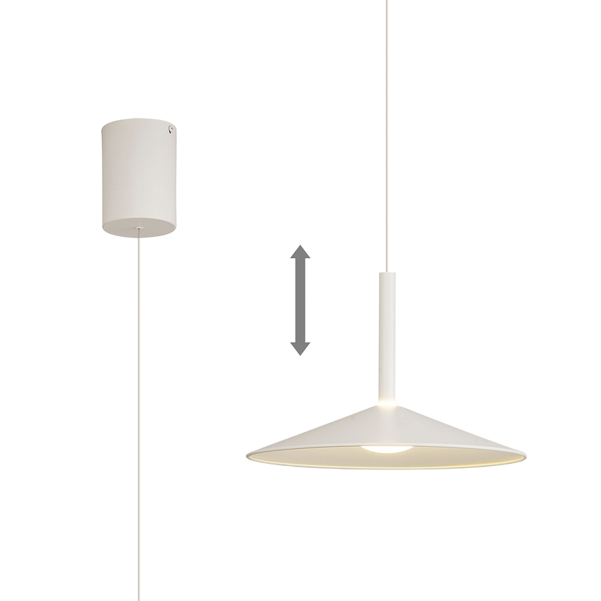 Photograph: Mantra Small Calice White Rise And Fall Led Pendant Light - 3000K - M7894