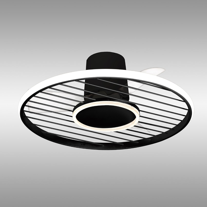 Photograph: Mantra Soho Fush Black Led Ring Ceiling Fan Light Controllable Via Remote Or App - 2700K - 5000K