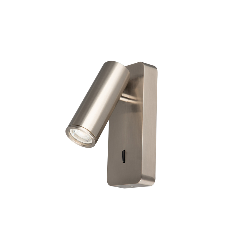 Photograph: Mantra Split Satin Nickel Adjustable Bedside Reader Wall Light - Switched
