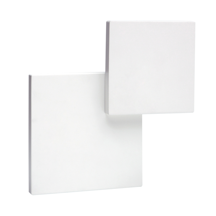 Photograph: Mantra Tahiti Twin Square White Flush Led Wall Light - 3000K