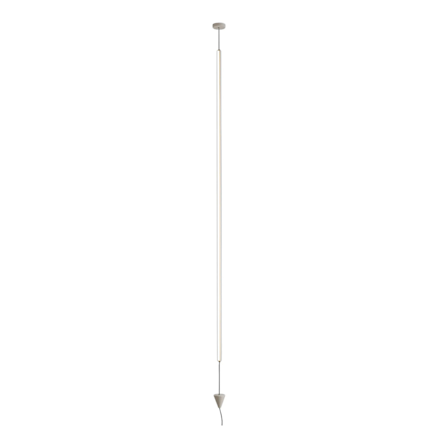 Photograph: Mantra Vertical Large White Slim 1 Light Led Dimmable Pole Pendant/Floor Lamp - 3000K