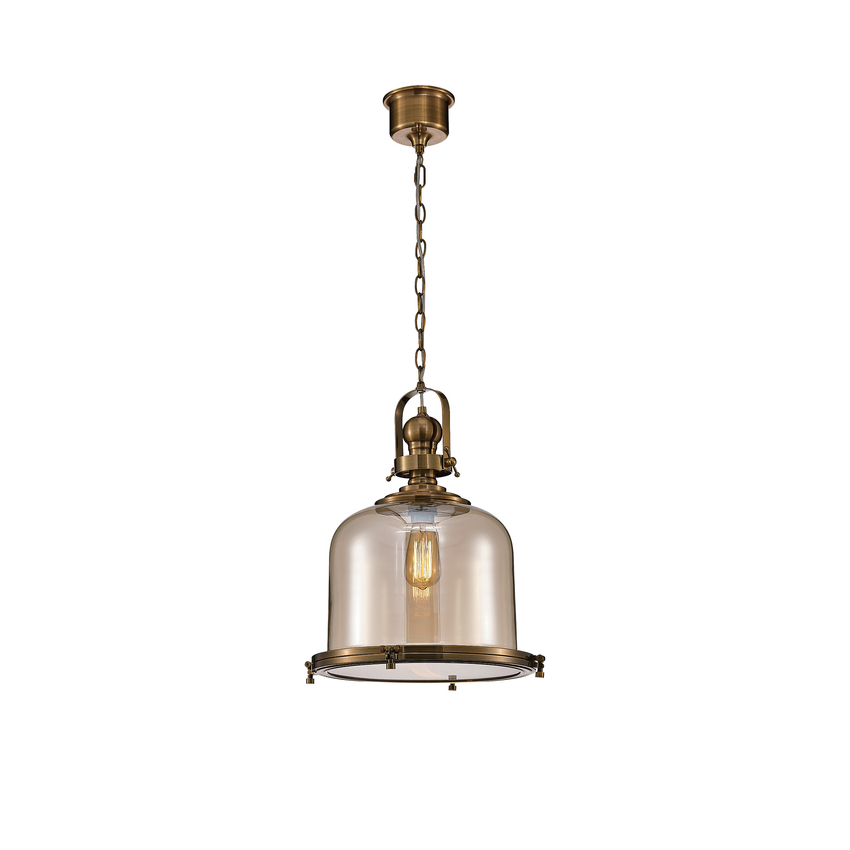 Photograph: Mantra Vintage Antique Brass Large 1 Light Pendant