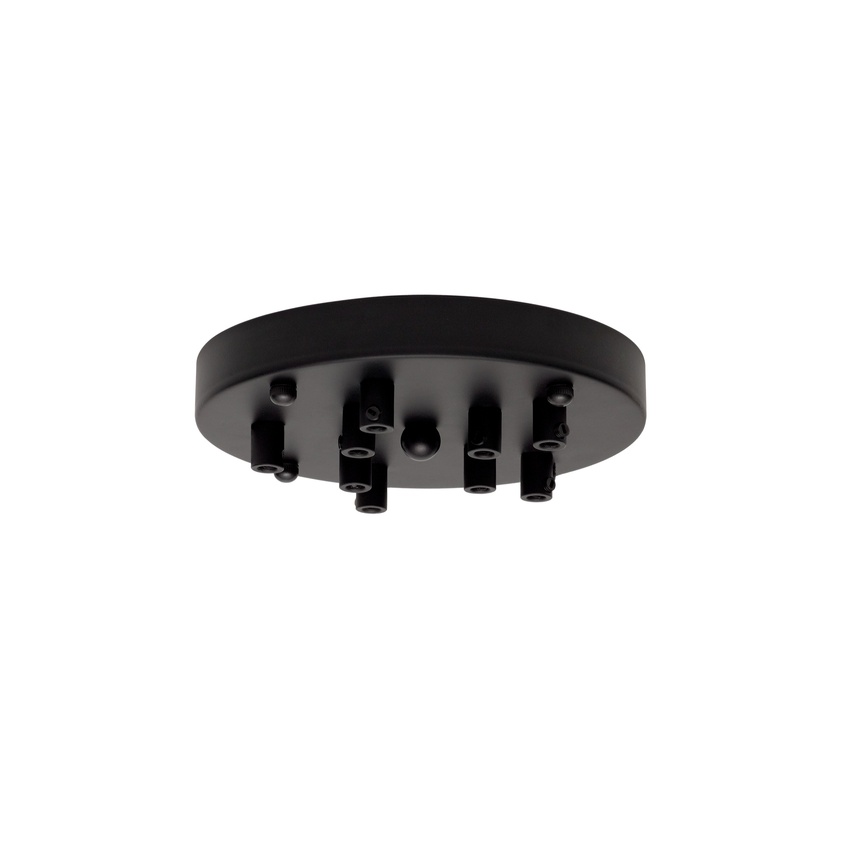 Photograph: Matt Black 9 Hole Ceiling Rose With Cable Clamps