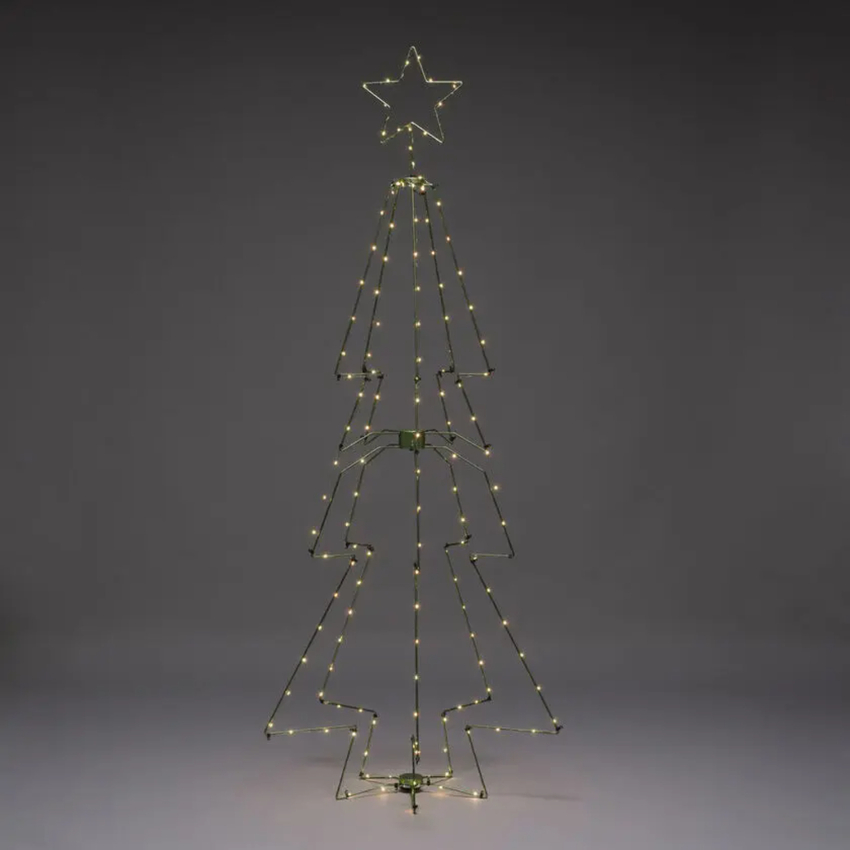 Photograph: Metal Christmas Tree with Top Star Dk Green, Led 210cm IP20