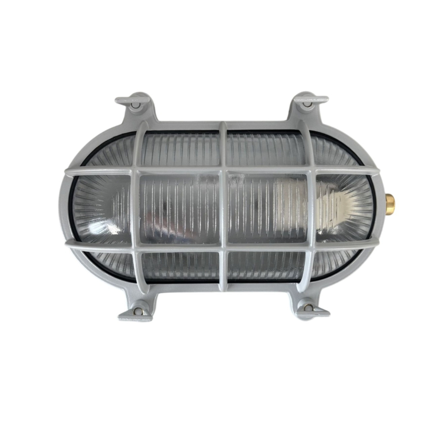 Photograph: Navigator Horatio Silver Oval Bulkhead - IP64, Solid Brass, Coastal