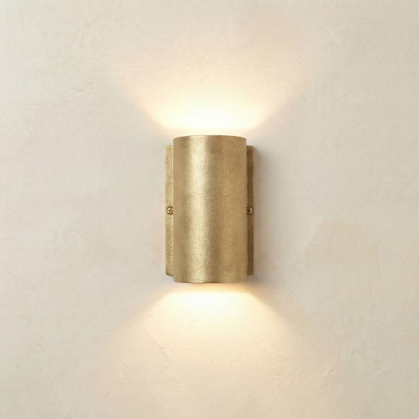 Photograph: Navigator Pharos Compact Raw Brass Up And Down Exterior Wall Light - IP44, Solid Brass, Coastal