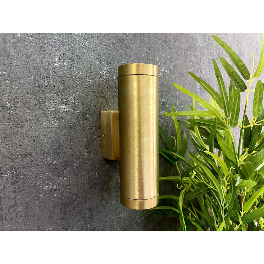 Photograph: Navigator Pharos Raw Brass Up And Down Exterior Wall Light - IP64, Solid Brass, Coastal