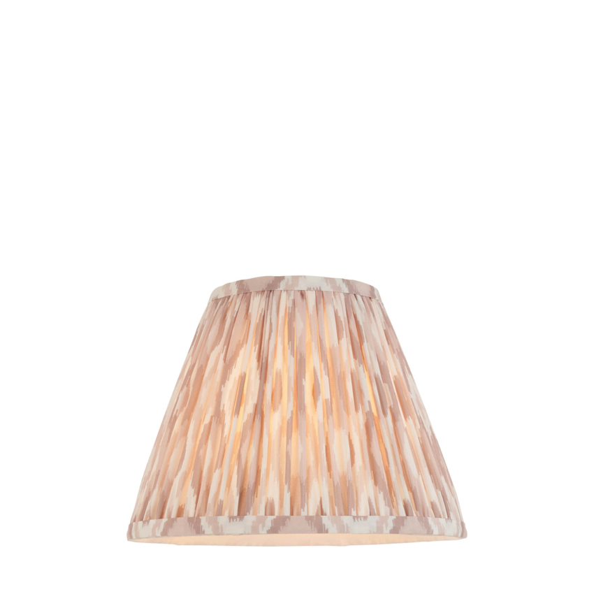 Photograph: Neutral Ikat Fabric 25cm Shade - E14/E27/B22 With Fixed Metal Gimbal