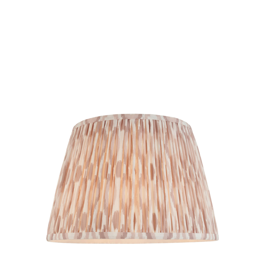 Photograph: Neutral Ikat Fabric 35cm Shade - E14/E27/B22 With Fixed Metal Gimbal