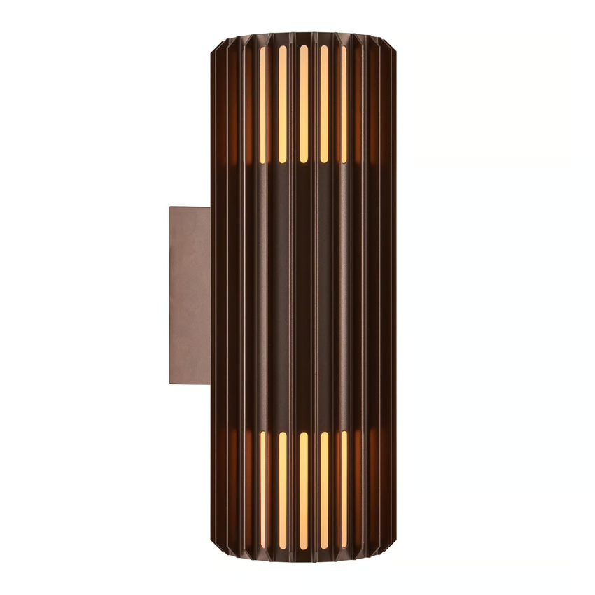 Photograph: Nordlux Aludra Double Wall Light Seaside brown metallic