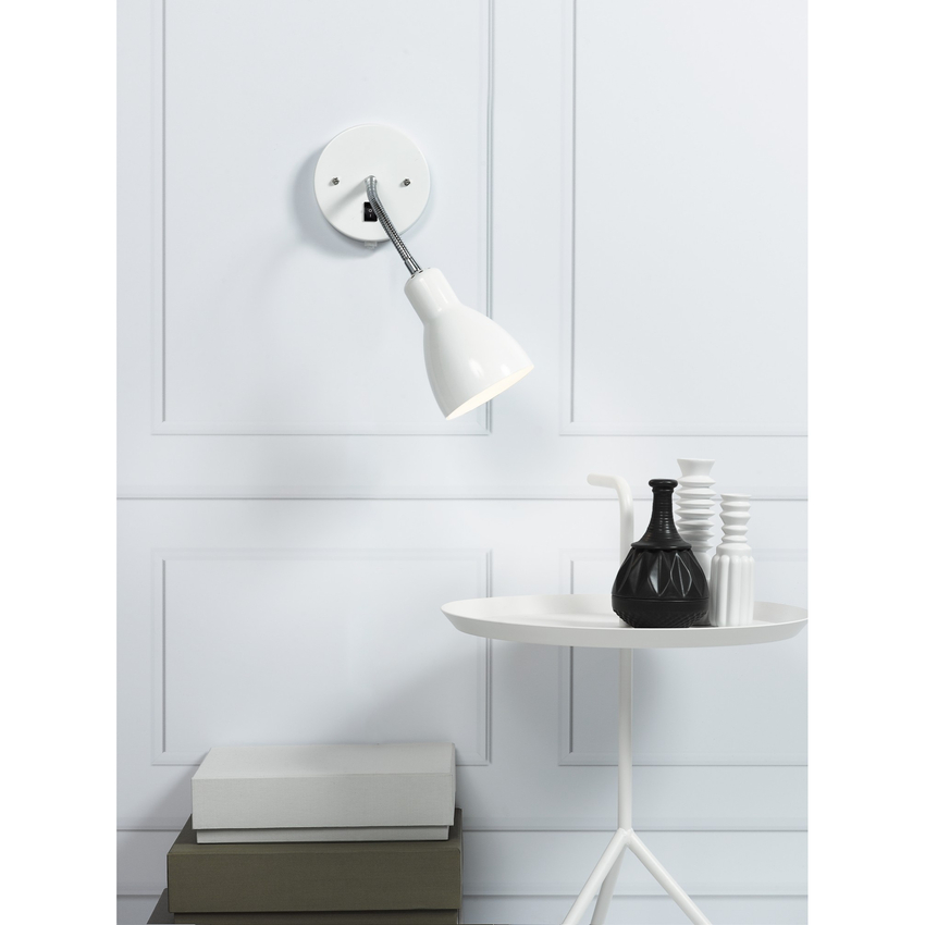 Photograph: Nordlux Cyclone White Adjustable Plug In Wall Light