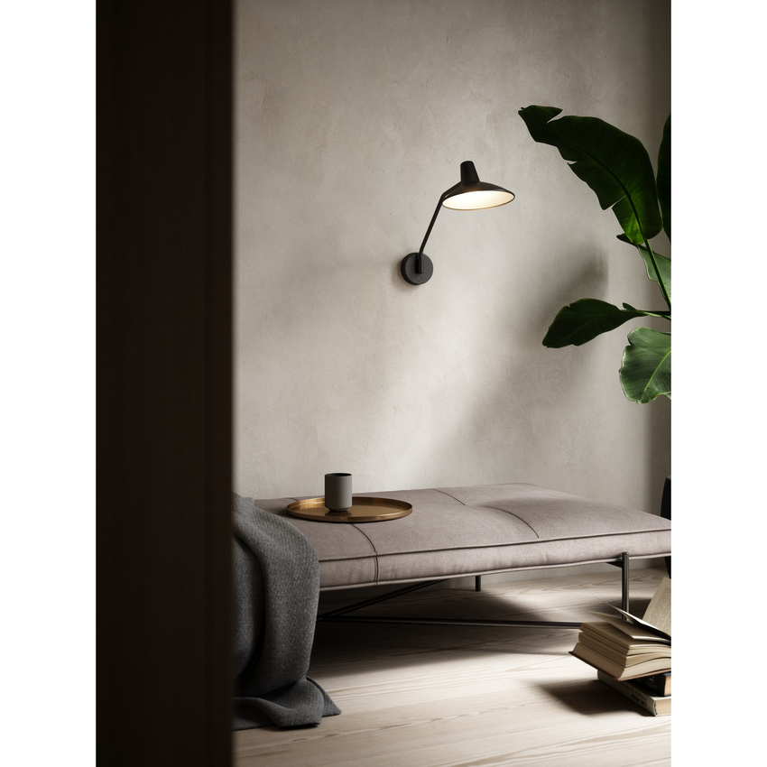 Photograph: Nordlux Darci Black Adjustable Metal Plug In Wall Light