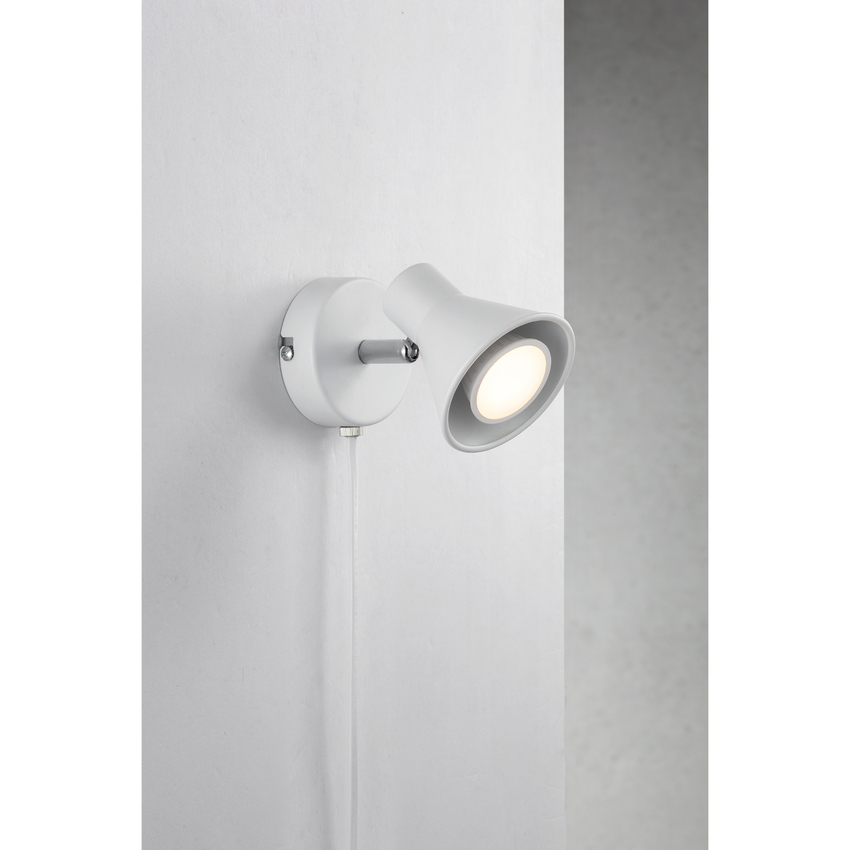 Photograph: Nordlux Eik White Adjustable Plug In Wall Light