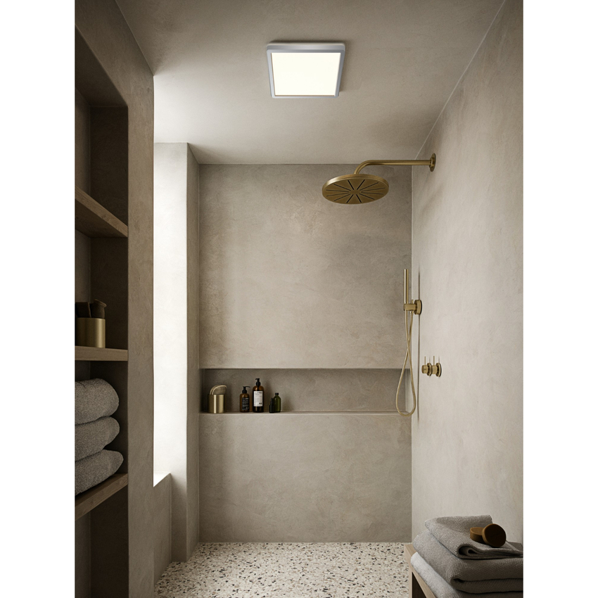 Photograph: Nordlux Oja 29 Square IP54 3000/4000K 3-Step Ceiling Light Chrome