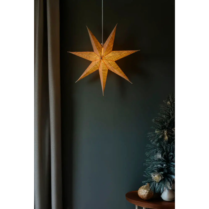 Photograph: Paper star nature 7 points 60cm, E14 hanging w cord set 230V