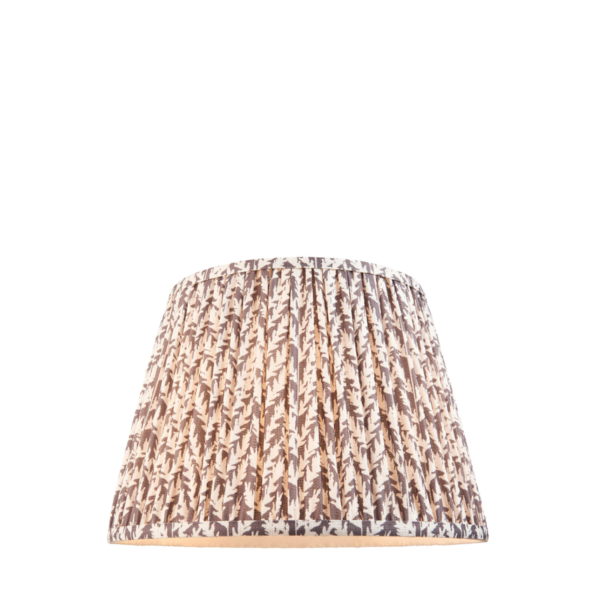 Photograph: Pearl Grey Leaf Patterned 35cm Lampshade - E14/E27/B22 With Fixed Metal Gimbal