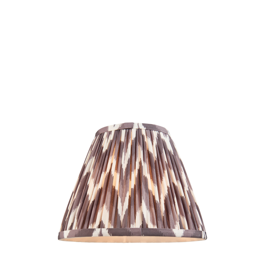 Photograph: Pearl Grey Zigzag Patterned 25cm Lampshade - E14/E27/B22 With Fixed Metal Gimbal