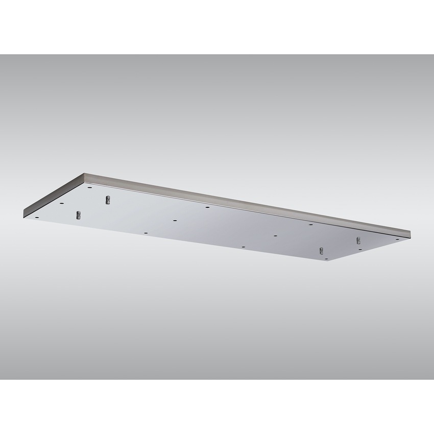 Photograph: Polished Chrome 12 Hole Rectangular Ceiling Plate - 1100mm x 400mm