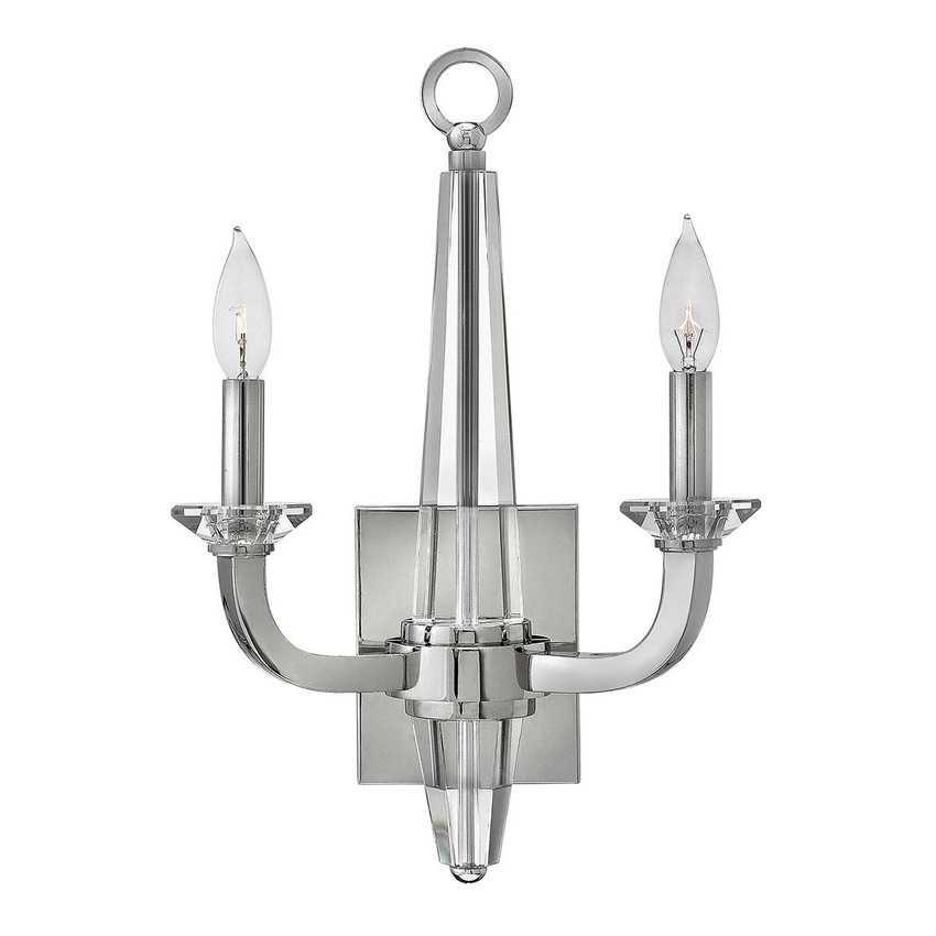 Photograph: Quintiesse Ascher Double Wall Light In Polished Chrome Complete With Crystal Detail - QN-ASCHER2