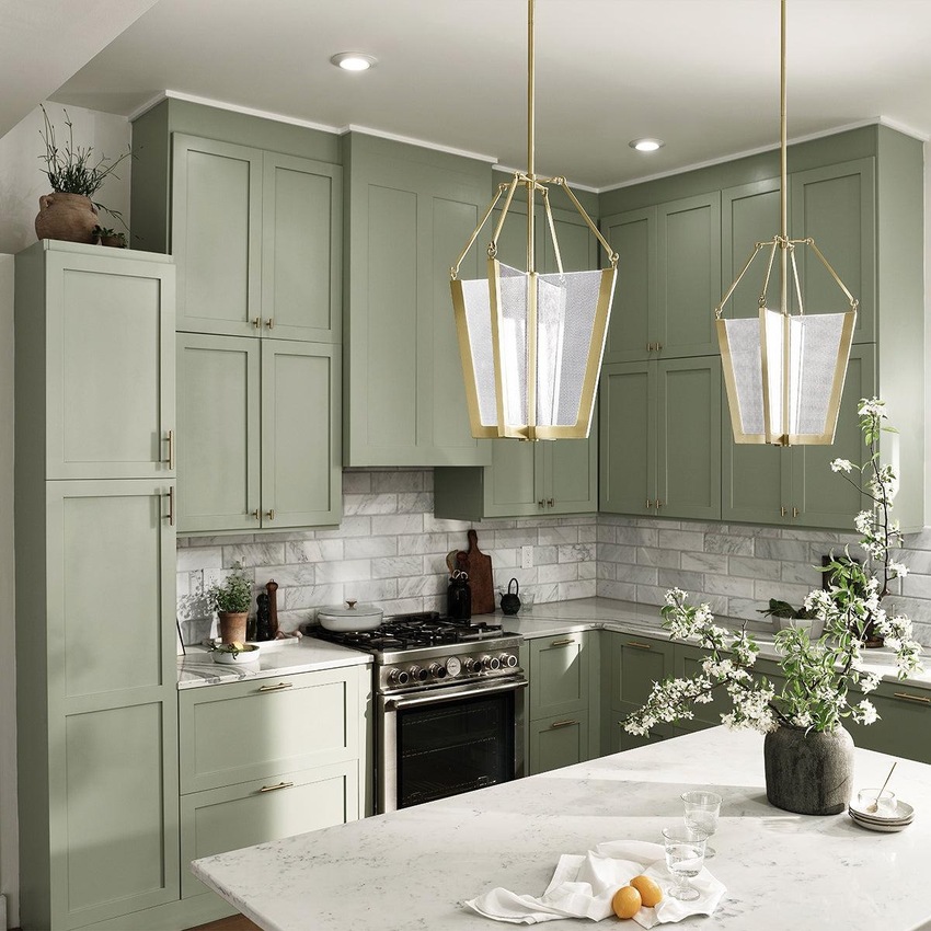 Photograph: Quintiesse Calters Medium LED Pendant In Champagne Gold - QZ-CALTERS-P-M-CG